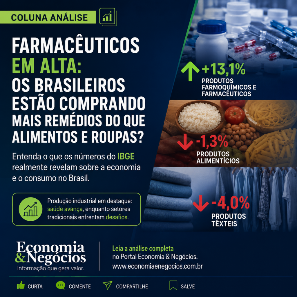 Indústria farmacêutica cresce, mas isso não significa que o brasileiro esteja trocando comida por remédios