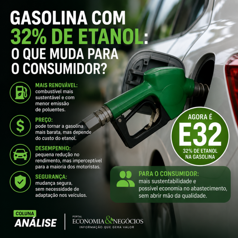 Gasolina com mais etanol: Entenda o E32 e o que muda para o consumidor e a economia